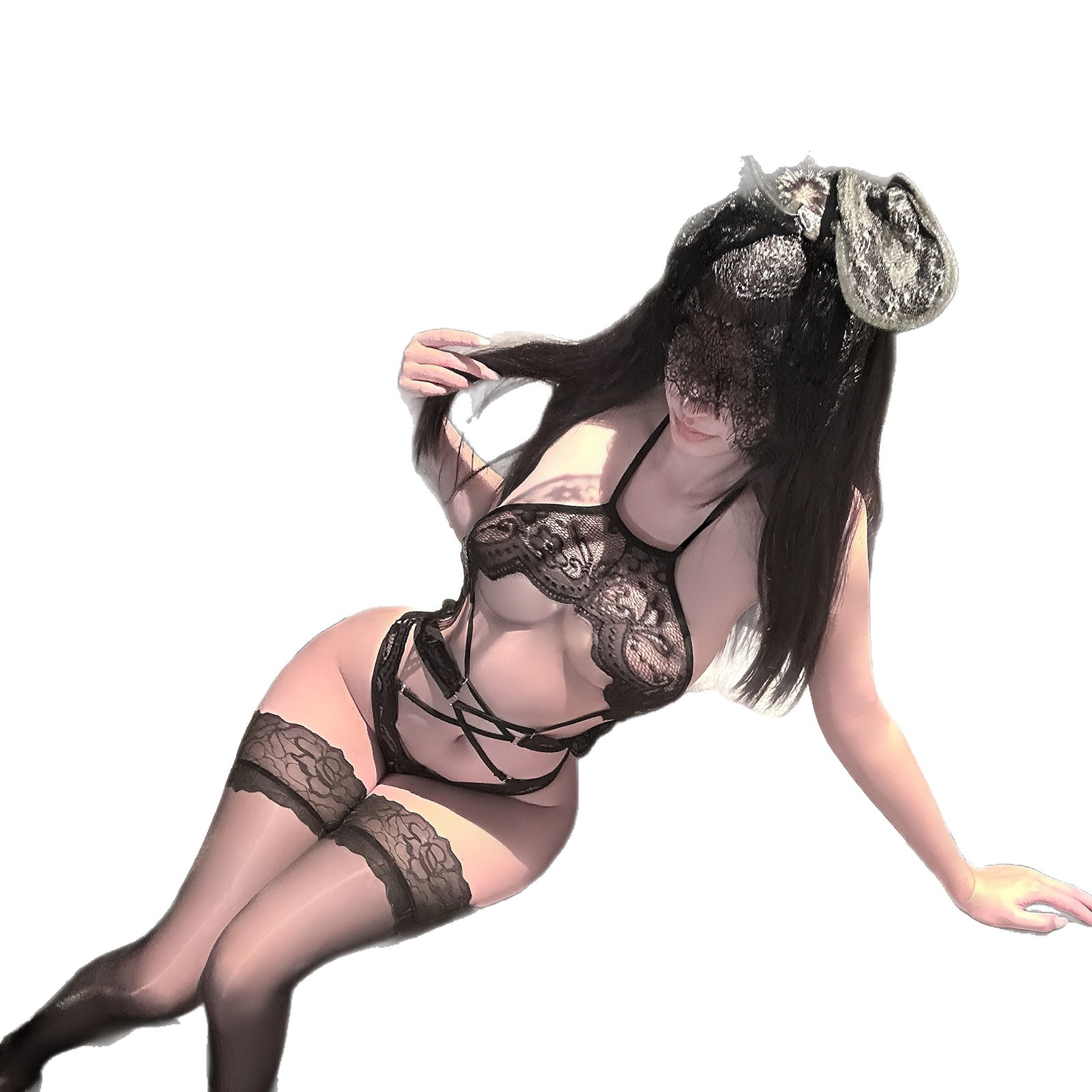 Chaomu sexy lingerie: delicate lace, European/American style, open designs, seductive straps, one-piece outfits that may expose the breasts, modesty-themed sets – QQNY