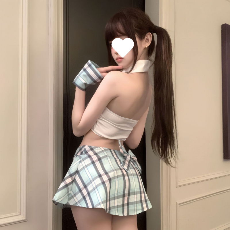 New style erotic lingerie, Japanese-style girl JK uniform, sexy junior schoolgirl pleated skirt cosplay character costume with plaid design