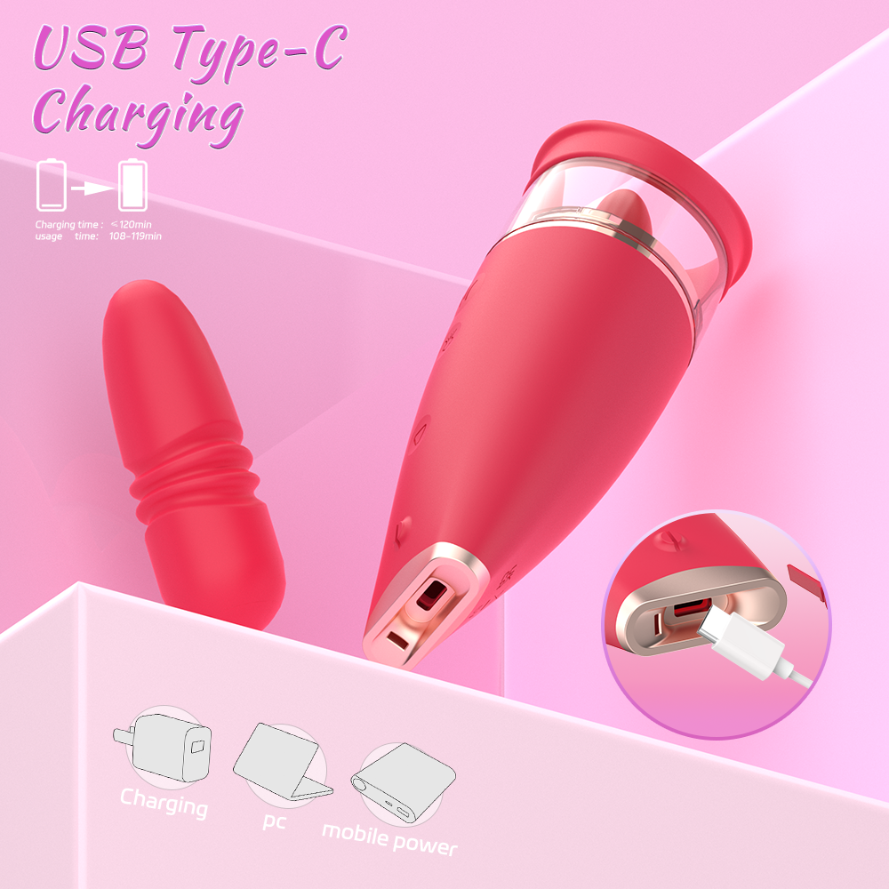Powerful tongue-licking and g-spot clitoral stimulator, family planning product, pregnancy test