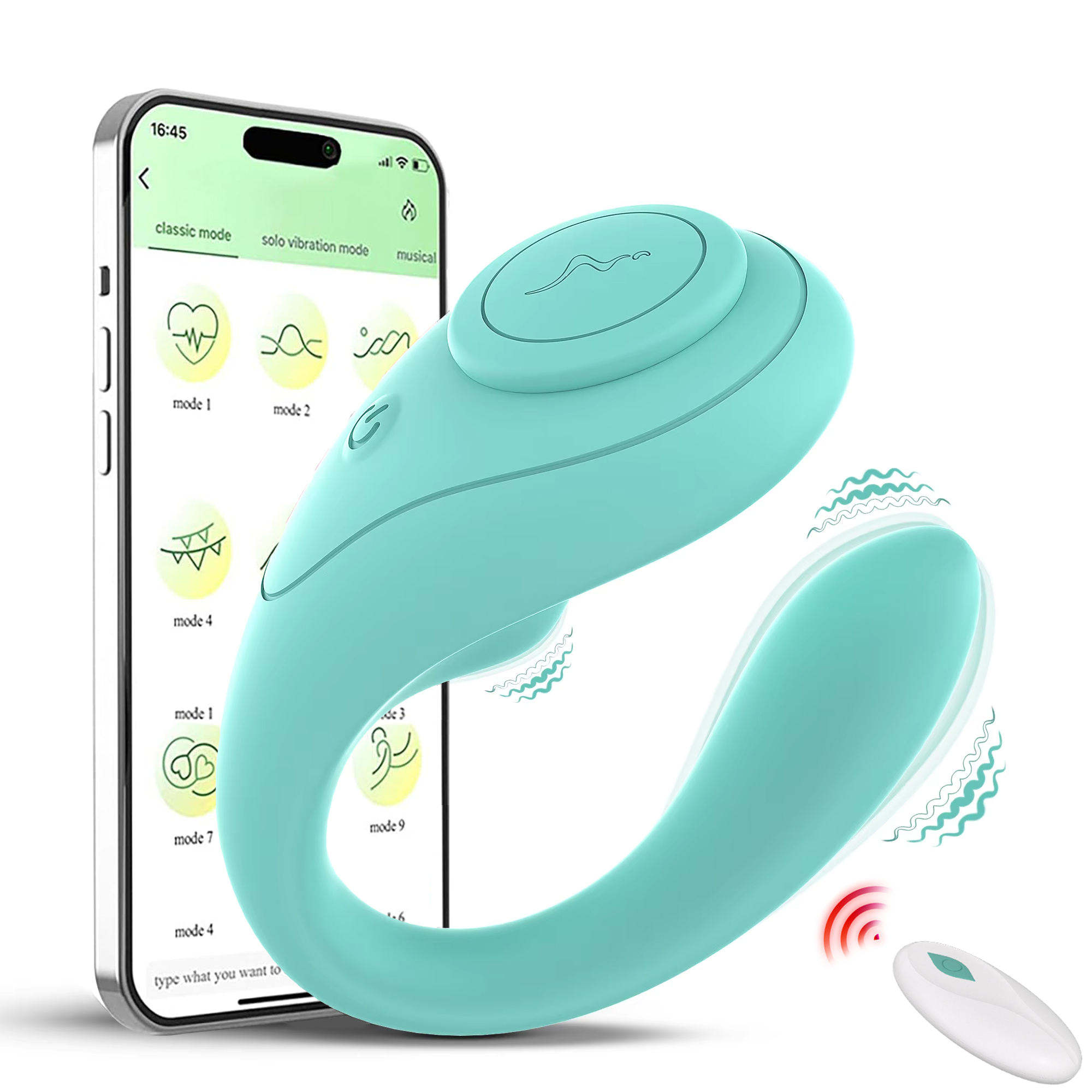 App phone remote control, wearable couple vibrator sex toy - silicone ABS Valentine's Day gift