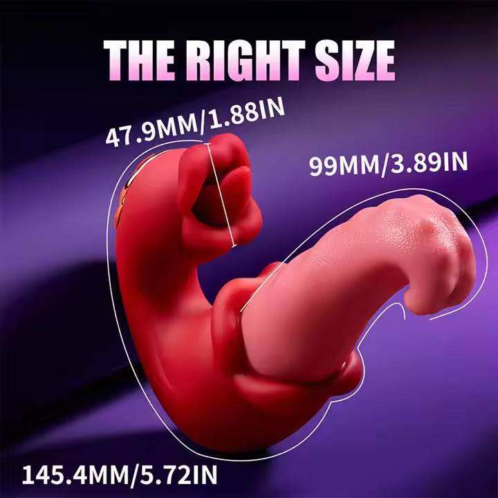 Female adult adult toy 3-in-1 tongue-licking dildo, featuring 10 clitoral licking modes and 10 vibration modes, a rose-colored G-spot vibrator