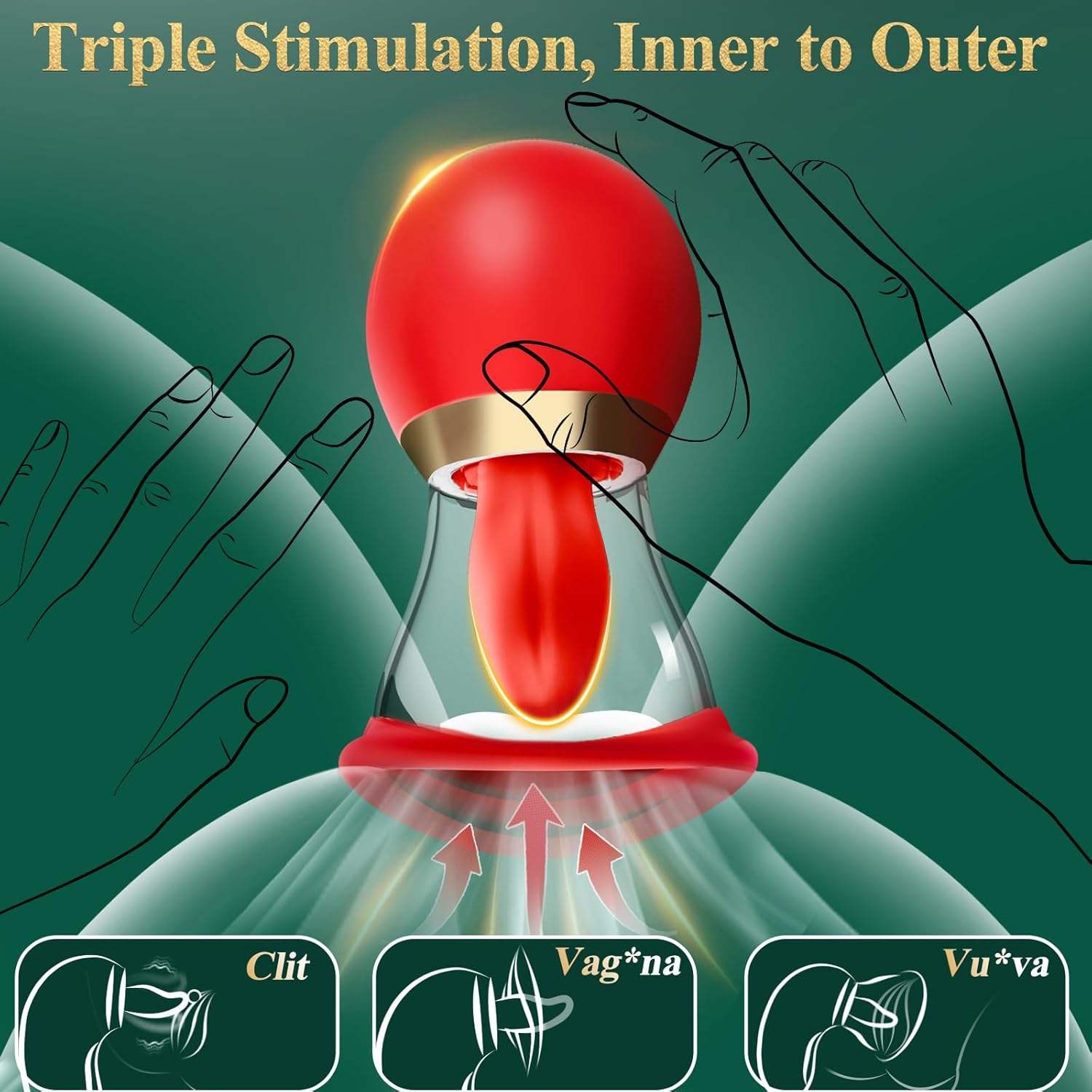 App controls clitoral licking, stimulation massager, adult adult toys, Valentine's Day gift, foreplay, nipple sucking, 4-in-1 orgasmic tongue rose