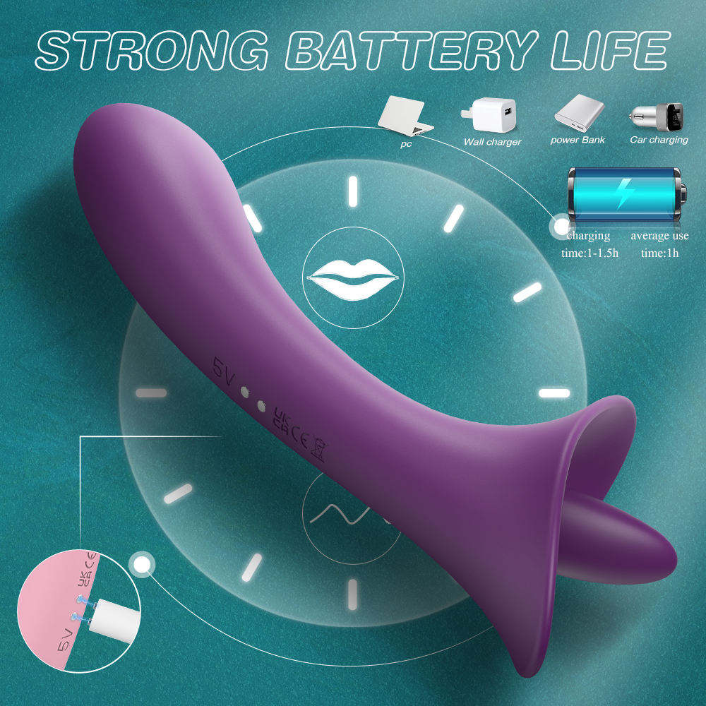 Tongue licking insertion stick female masturbation massage tool