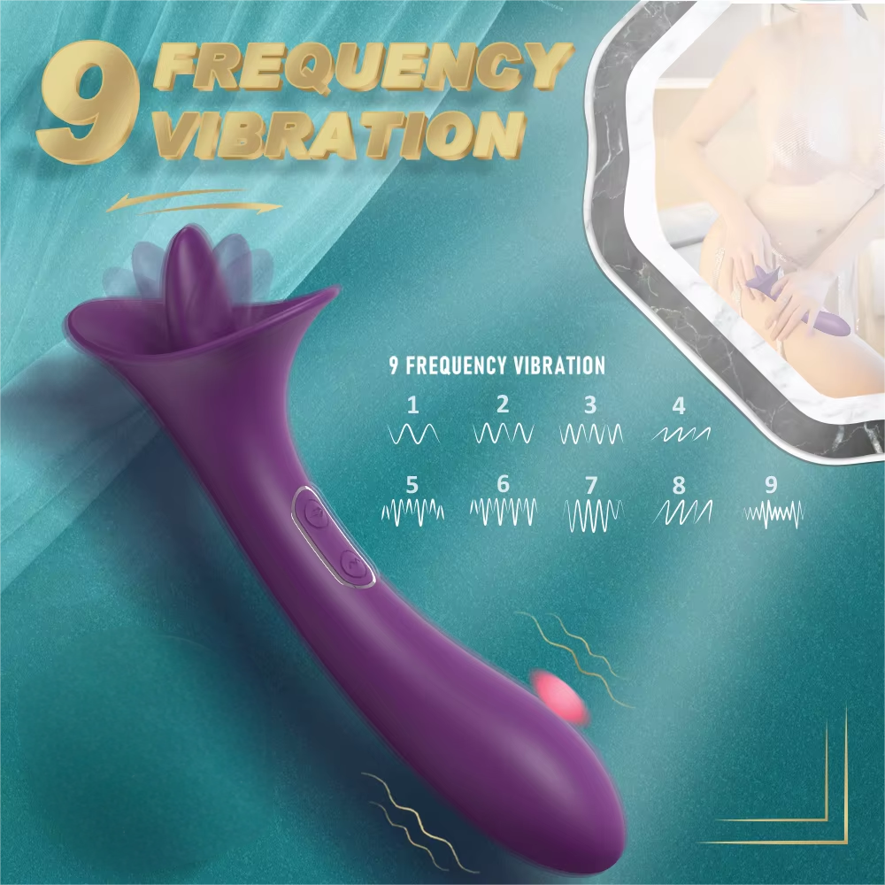 Tongue licking insertion stick female masturbation massage tool