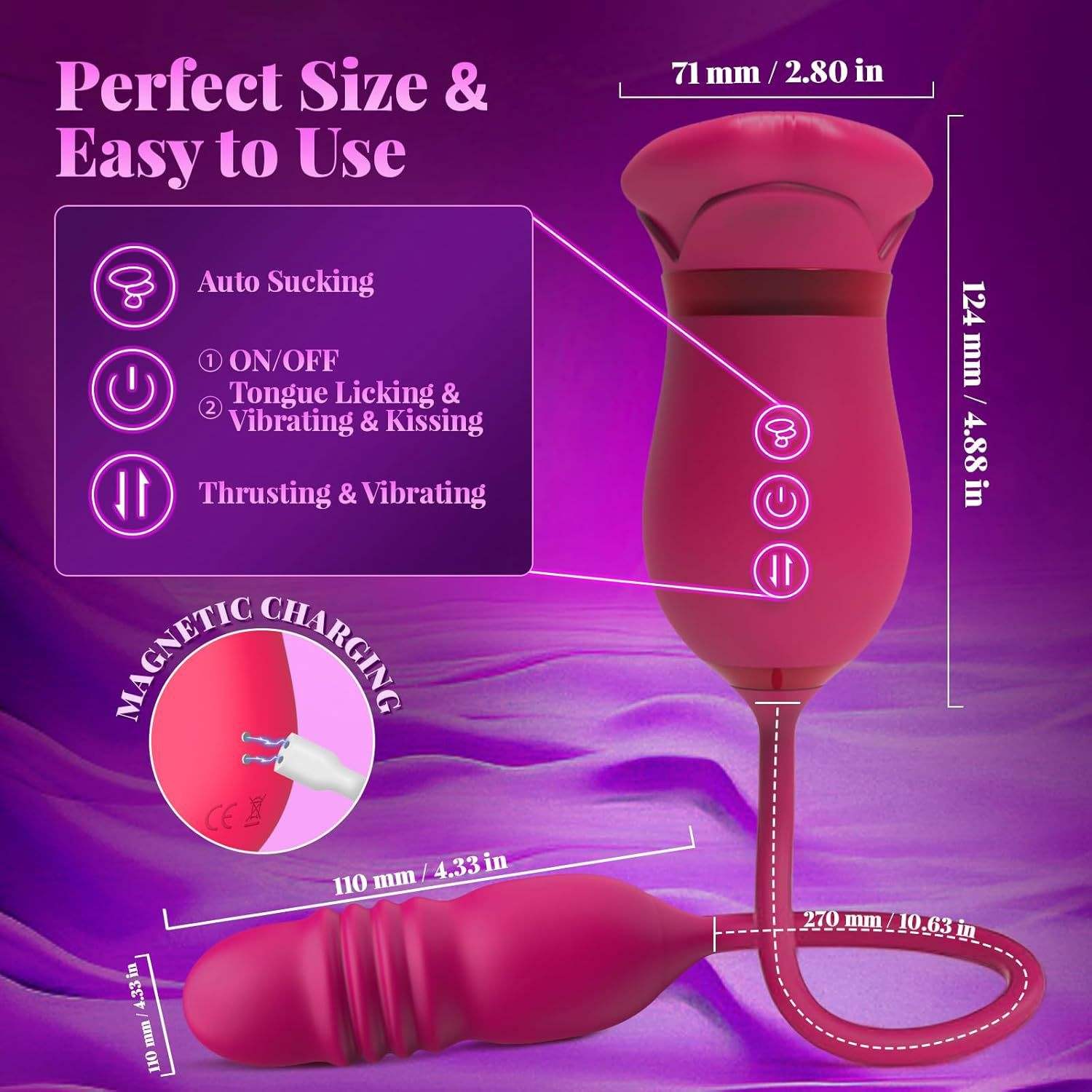 Female tongue licking and sucking massager body care tool
