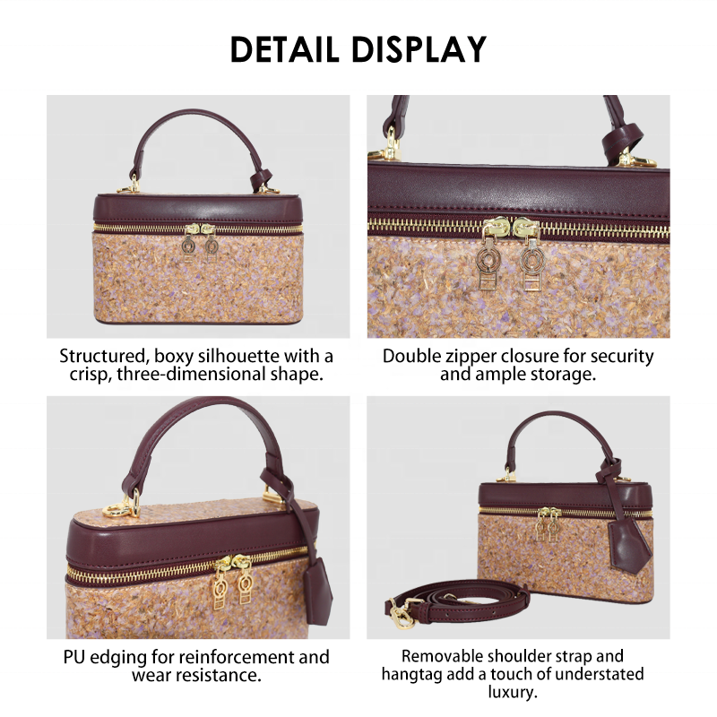 Genuine Leather Boston Bag Vintage Style Crossbody High-End Women's Handbag