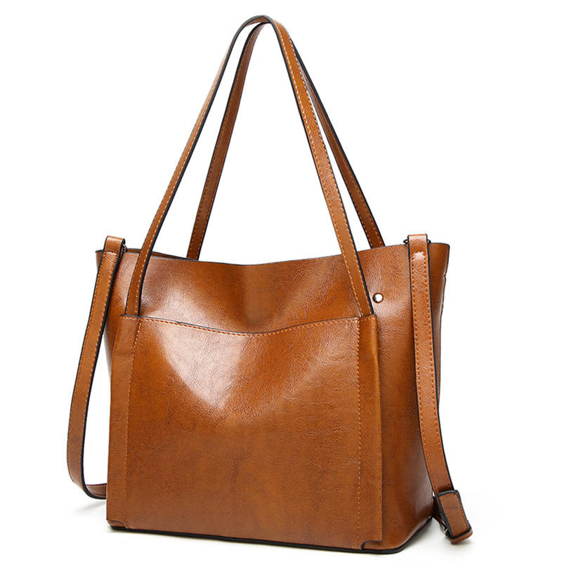 Women's PU leather handbag, patchwork style