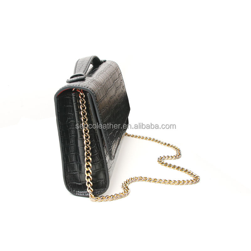 mini crocodile leather women's handbag can be customized as a fashionable daily travel crossbody bag