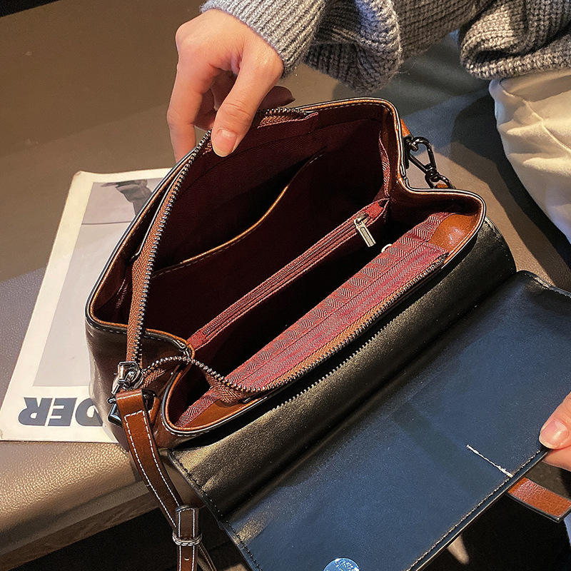Elegant and luxurious crocodile print genuine leather tote bag, best-selling women's vintage flap portable shoulder bag