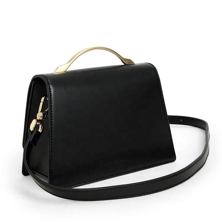Fashionable and elegant custom logo ladies' handbag, PU vegan leather metal handle lock, fully customized luxury women's bag