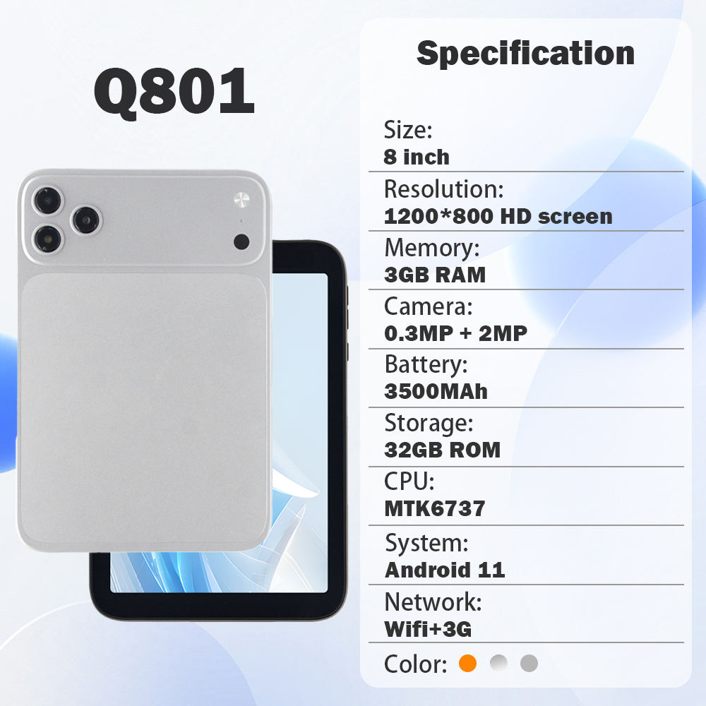 Professional adult 8-inch capacitive screen, dual SIM 4G calling, Android 15 4+64GB ROM business tablet 1920x1200