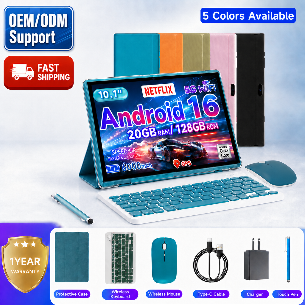 OEM ODM 20GB RAM 128GB ROM Wifi 5G gaming tablet with keyboard 10.1-inch tablet Android tablet