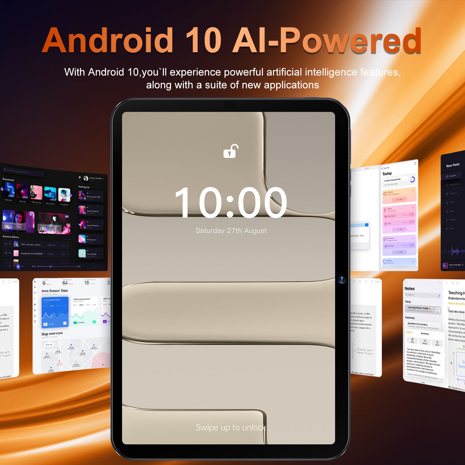 Brand new 10.1-inch smart Android MTK tablet, portable 5G GSM WiFi octa-core 4GB 32GB business service tablet with keyboard pen