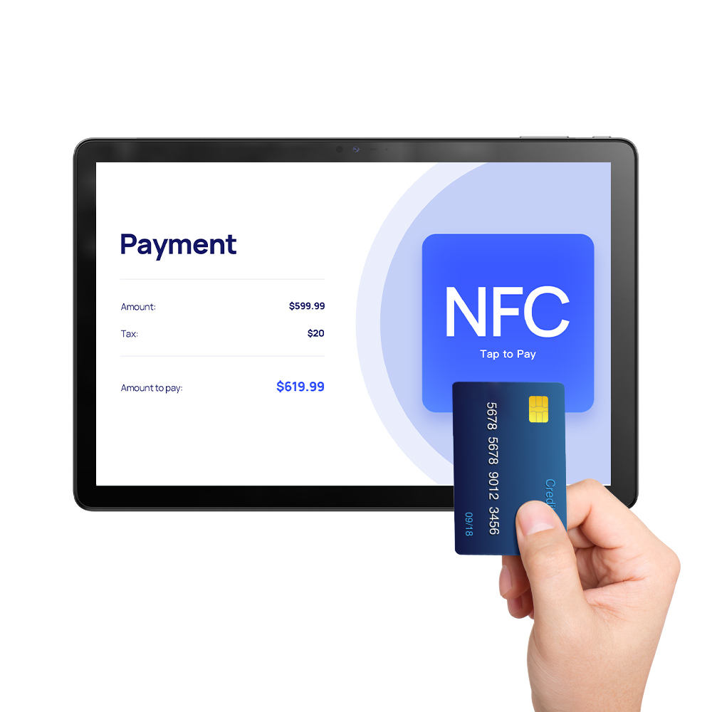 The high-end 10.1-inch front NFC supports dual USB Type-C 4+ 64G MT8786 G80 WiFi 2G 3G 4G Android GMS tablets