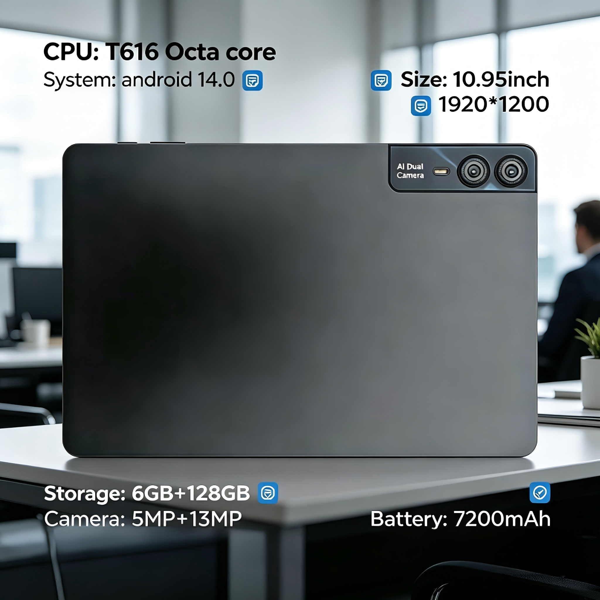 YPORANGECHENG F11 10.95-inch tablet 6GB+ RAM 128GB ROM T616 4G WiFi 5.0 + 13MP camera 4G calling capability