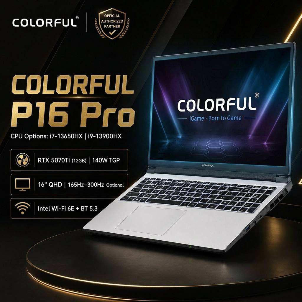 Colorful 16-inch I7 i9 13th Gen RTX 5050 5070 5070Ti brand new 64GB 2TB PCIE gaming laptop with graphics card