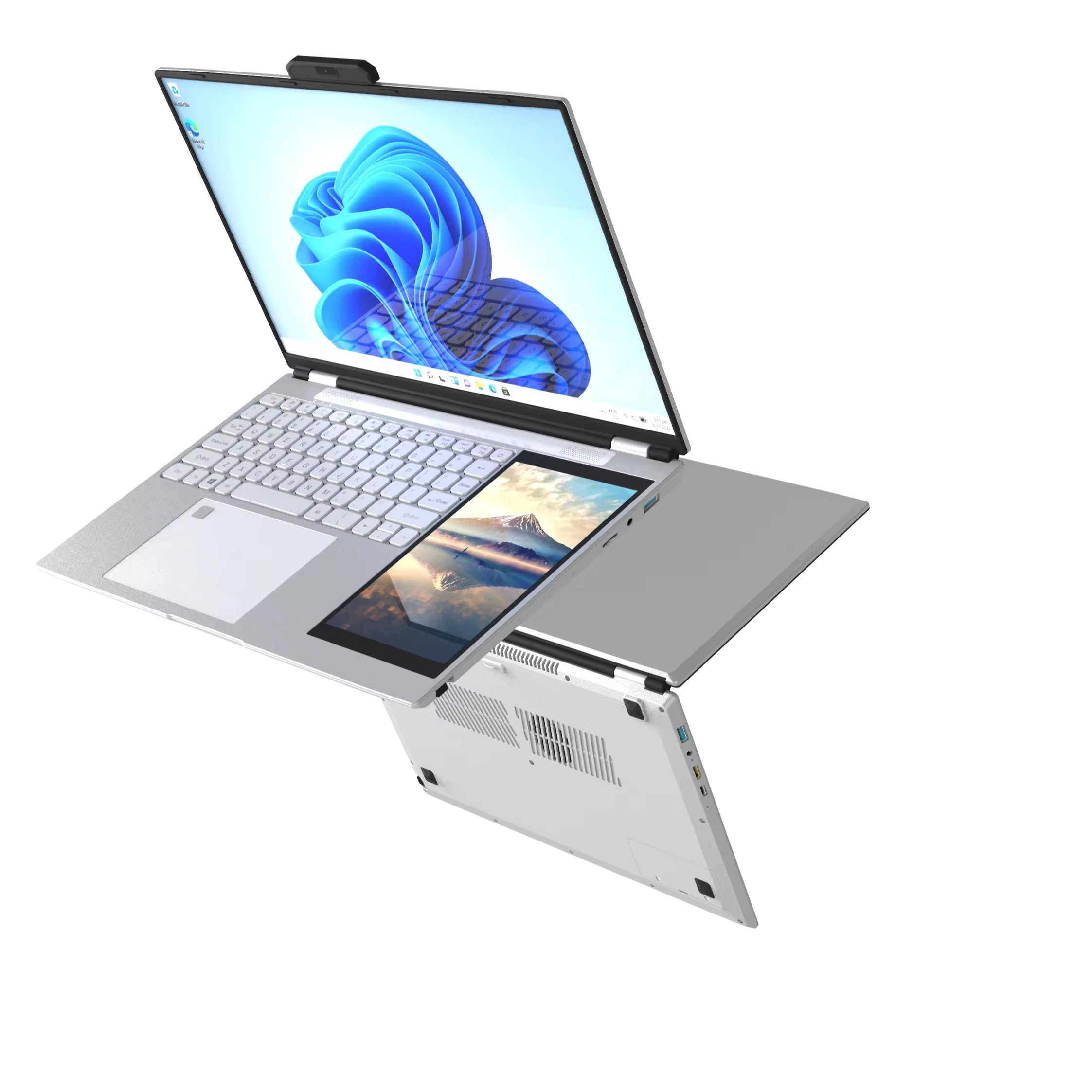 new brand computers: factory cheapest N95 dual-screen 15.6" + 7" laptop business laptop win 11 Intel DDR4 16GB 1TB solid-state drive