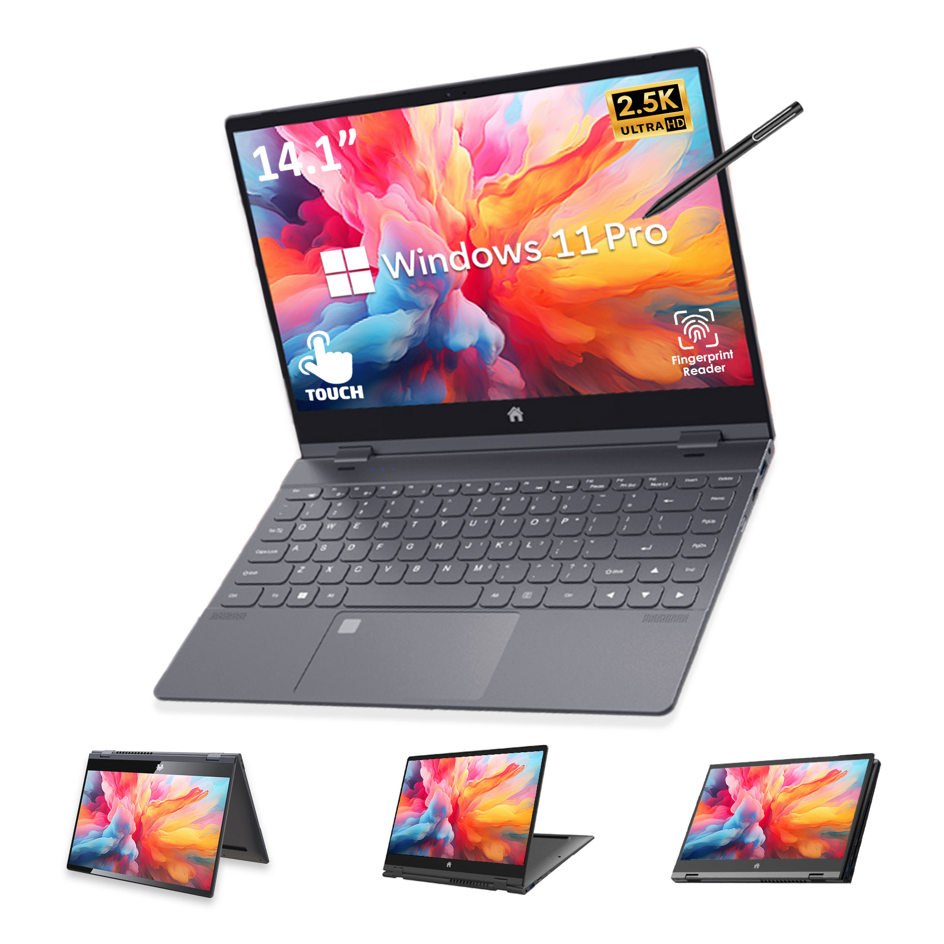 Mini New Laptop Affordable 14.1-inch Business Laptop Intel N95 CPU 512GB SSD 1TB Memory DDR4 Student Touchscreen Laptop